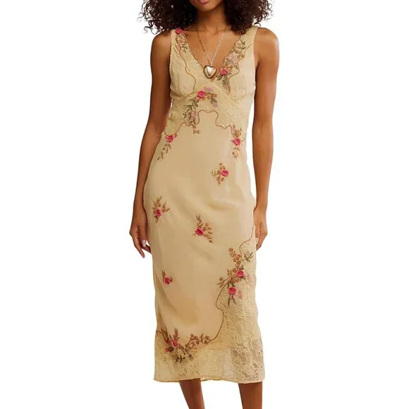 Free People Meet Again Midi Dress - Picture 1 of 7